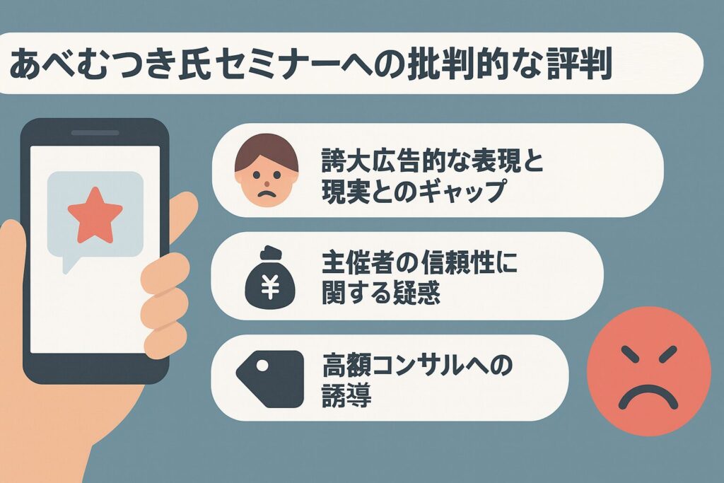 あべむつき氏による「あべセミナー」の評判