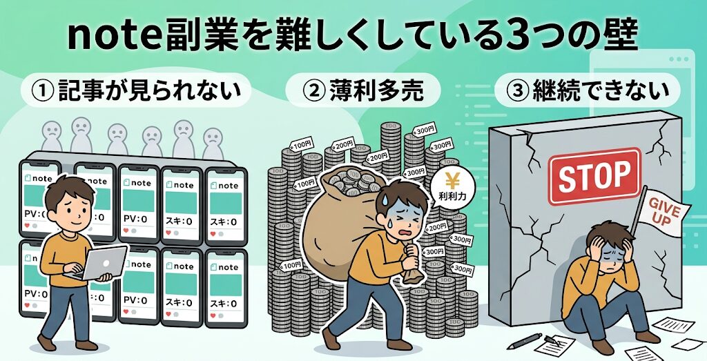 note副業　難しい