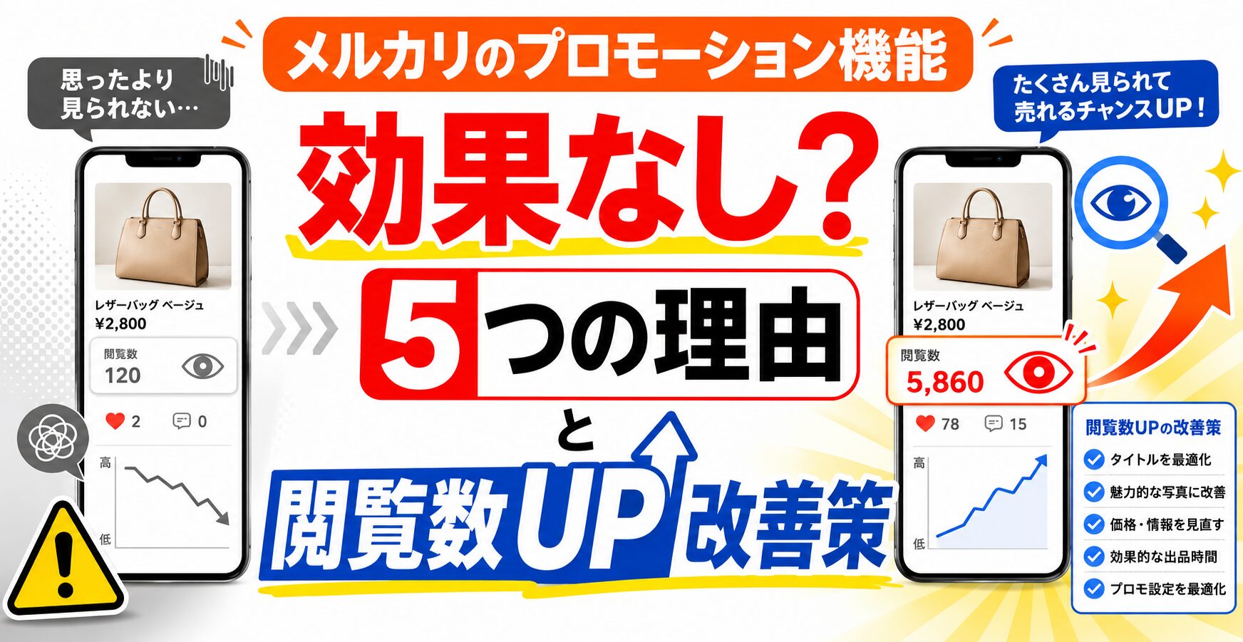 メルカリのプロモーション機能は効果なし？意味が無い5つの理由と閲覧数伸ばす改善策
