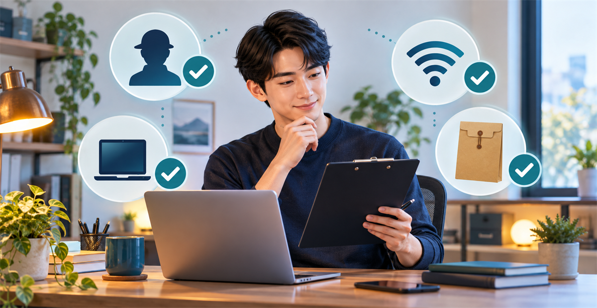 note副業の会社バレを防ぐ安全対策チェックリストのイメージ
