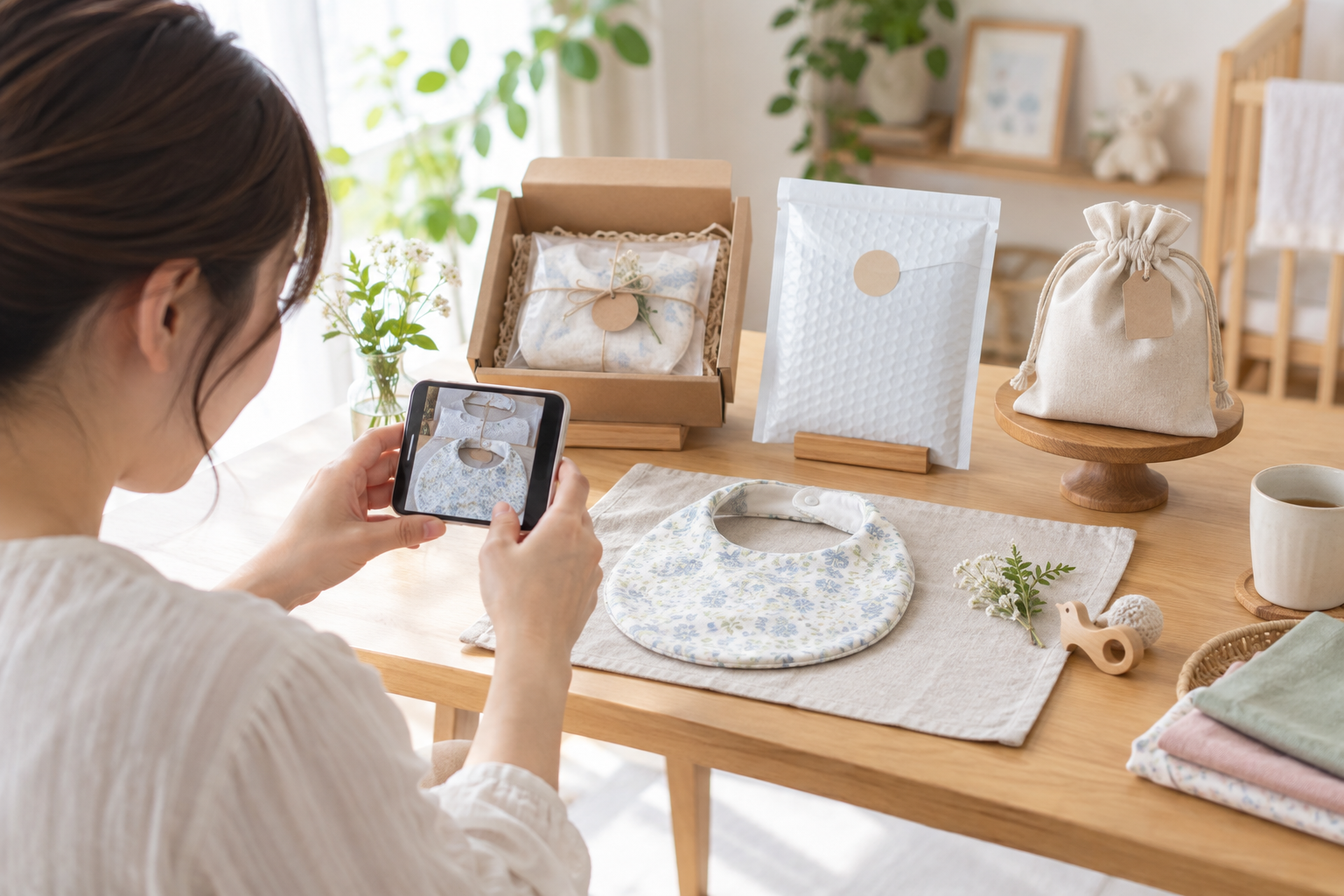 副業のハンドメイド作品の販売先を比較するイメージ